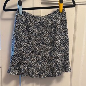 XS Abercrombie Floral Blue and White Women's Skirt
